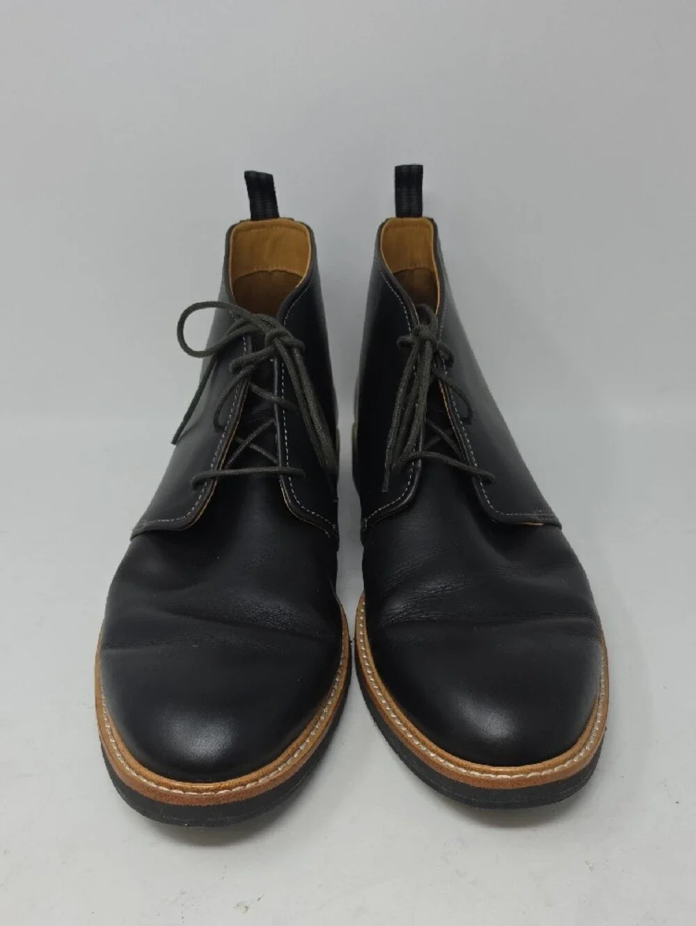 Cole Haan Chukka Boots Men's Black Leather Lace-Up Ankle Round Toe Size 12M